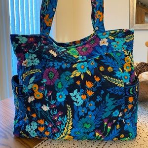 Vera Bradley Pleated Tote in Midnight Blues